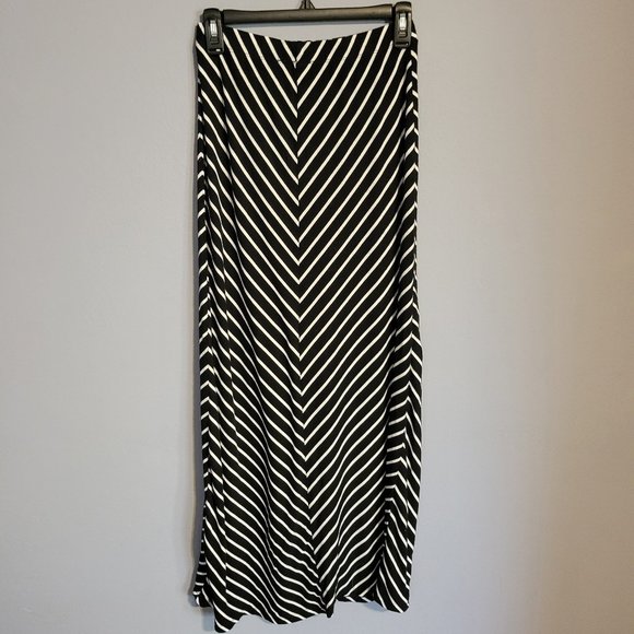 iris Skirts Iris Los Angeles Black White Striped Long Skirt Poshmark